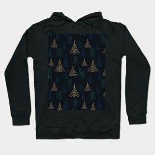 Line Art Evergreens - Art Deco - Minimalist Colorful Holidays Hoodie